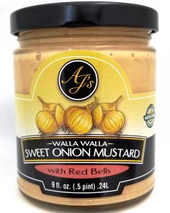 AJ’s Walla Walla Sweet Onion Mustard with Red Bells