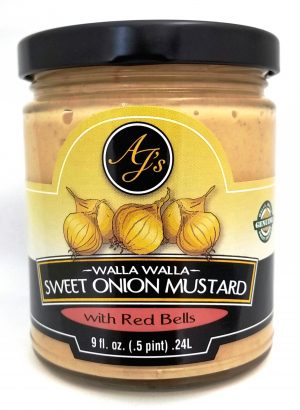 AJ’s Walla Walla Sweet Onion Mustard with Red Bells