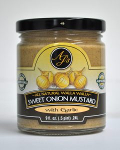 AJ's Natural Walla Walla Sweet Onion Mustard with Roasted Garlic 9oz.
