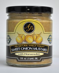 AJ’s Natural Walla Walla Sweet Onion Mustard with Horseradish 9 oz.