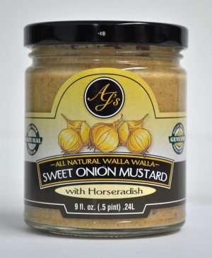 AJ’s Natural Walla Walla Sweet Onion Mustard with Horseradish 9 oz.