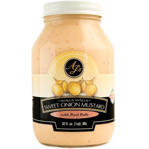 AJ's Walla Walla Sweet Onion Mustard With Red Bell Peppers - 32 oz